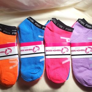 12 Pairs Assorted Colors Women's Ankle Socks Size 9-11 with PINK on each sock